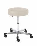 Physician Stool with D-Handle Release and Brushed Aluminum Base with Toe Caps