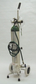 [1634E] MADA Demand Valve Oxygen Resuscitator Kit with Inhalator on Cart "E" Size