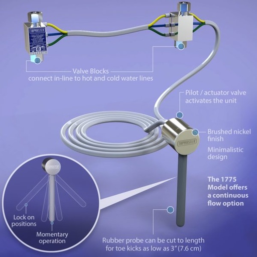 [1775] Tapmaster - Model 1775 Euro Foot Activator with Continuous Flow Option