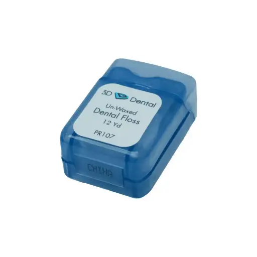 [PR107] 3D-DENTAL Dental Floss, Individual Dispensers, Unwaxed 12YD 144 CT