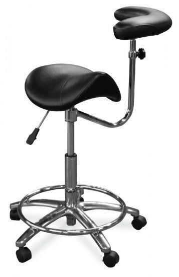 [2055-R] GALAXY  WATERFALL ASSISTANT STOOL W/ FIXED FOOT REST & RATCHETING MECH