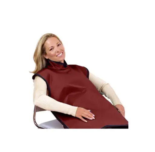 [75051-18] Flow Adult Bib Apron w/Collar, Lead, Burgundy