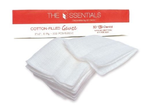 [CF22] 3D Dental Essentials Cotton Filled Sponges, 2x2, 5000 ct