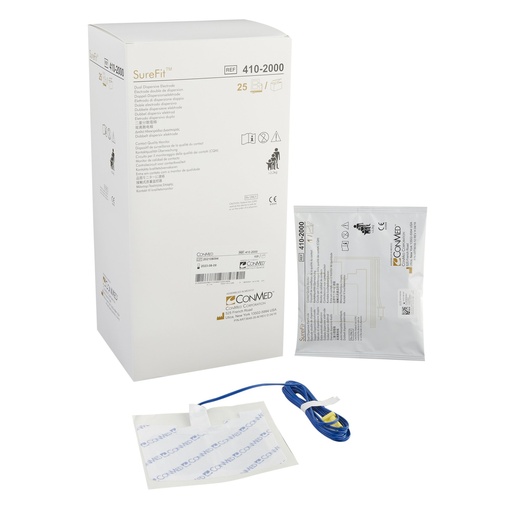 [410-2000] Conmed SureFit Dual Dispersive Electrode with Cable, 100/Case