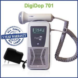 [DD-701-D2] Newman Digidop Handheld Display Digital Doppler (DD-701) & 2MHz Obstetrical Probe