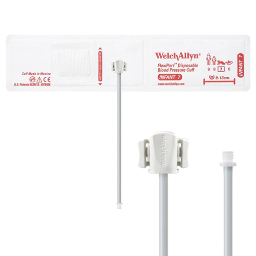 [SOFT-07-1SC] Welch Allyn Flexiport Soft Infant Disposable Blood Pressure Cuff with 1-Tube, Screw Connector, 20/Pack
