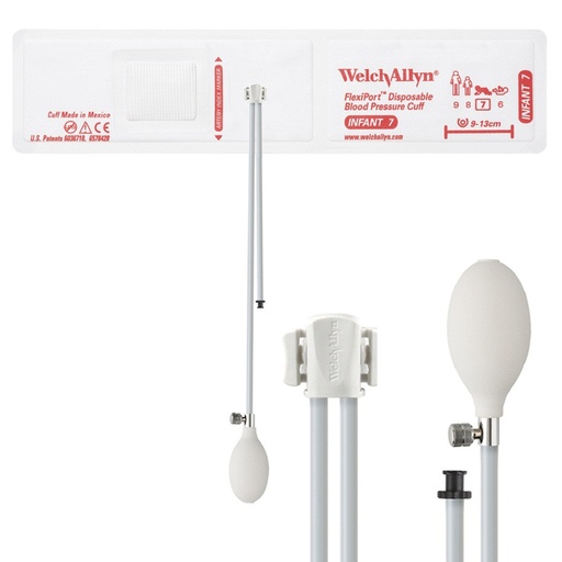 [SOFT-07-2BV] Welch Allyn Flexiport Soft Infant Disposable Blood Pressure Cuff with 2-Tube, Inflation System, 20/Pack