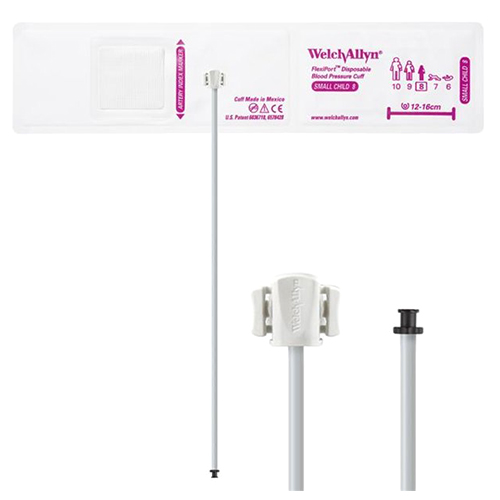[SOFT-08-1TP] Welch Allyn Flexiport Soft Small Child Disposable Blood Pressure Cuff with 1-Tube, Tri-purpose Connector, 20/Pack