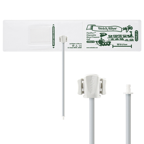 [SOFT-09-1HP] Welch Allyn Flexiport Soft Child Disposable Blood Pressure Cuff with 1-Tube, Bayonet Connector