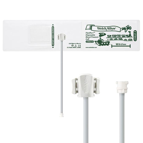 [SOFT-09-1MQ] Welch Allyn Flexiport Soft Child Disposable Blood Pressure Cuff with 1-Tube, Locking Connector, 20/Pack