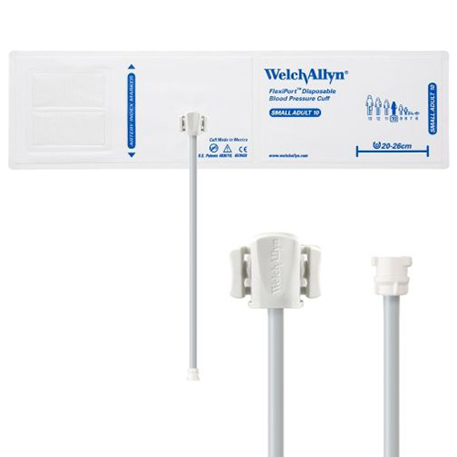 [SOFT-10-1MQ] Welch Allyn Flexiport Soft Small Adult Disposable Blood Pressure Cuff with 1-Tube, Locking Connector, 20/Pack