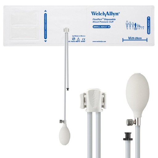 [SOFT-10-2BV] Welch Allyn Flexiport Soft Small Adult Disposable Blood Pressure Cuff with 2-Tube, Inflation System, 20/Pack