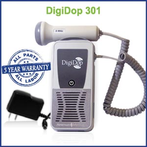 [DD-301-D2W] Newman Digidop Handheld Non-Display Doppler (DD-301) & 2MHz Waterproof Rechargeable OB Probe