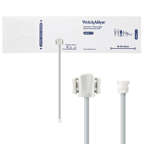[SOFT-11-1MQ] Welch Allyn Flexiport Soft Adult Disposable Blood Pressure Cuff with 1-Tube, Locking Connector, 20/Pack