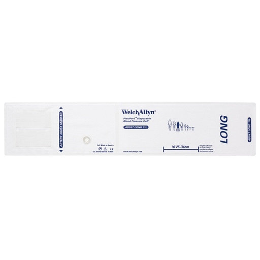 [SOFT-11L] Welch Allyn Flexiport Soft Adult Long Disposable Blood Pressure Cuff, 20/Pack
