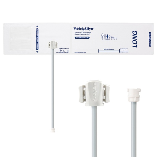 [SOFT-11L-1MQ] Welch Allyn Flexiport Soft Adult Long Disposable Blood Pressure Cuff with 1-Tube, Locking Connector, 20/Pack
