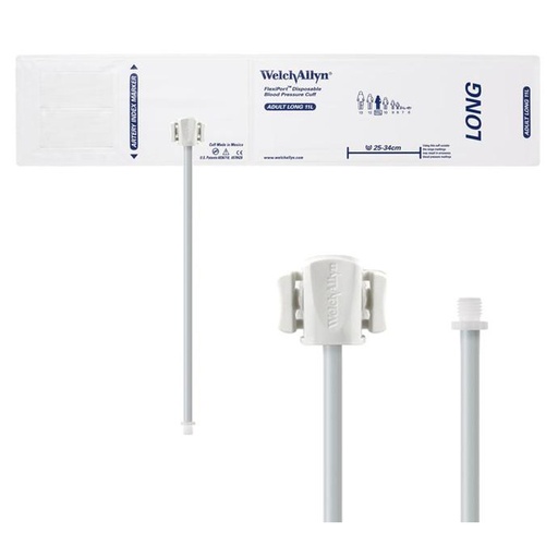 [SOFT-11L-1SC] Welch Allyn Flexiport Soft Adult Long Disposable Blood Pressure Cuff with 1-Tube, Screw Connector, 20/Pack