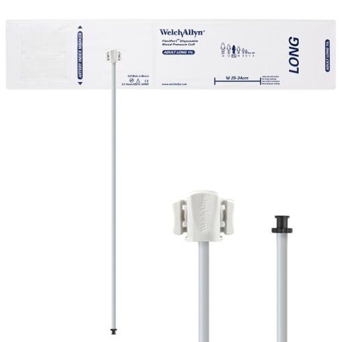 [SOFT-11L-1TP] Welch Allyn Flexiport Soft Adult Long Disposable Blood Pressure Cuff with 1-Tube, Tri-Purpose Connector, 20/Pack