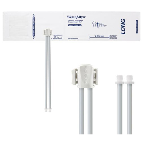 [SOFT-11L-2SC] Welch Allyn Flexiport Soft Adult Long Disposable Blood Pressure Cuff with 2-Tubes, Screw Connector, 20/Pack