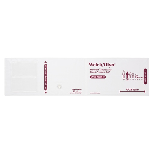 [SOFT-12] Welch Allyn Flexiport Soft Large Adult Disposable Blood Pressure Cuff, 20/Pack
