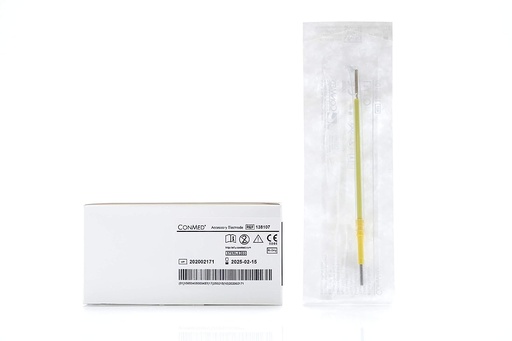 [138107] Conmed 6 inch Stainless Steel Disposable Flat Blade Electrode with Hex Hub, 40/Case