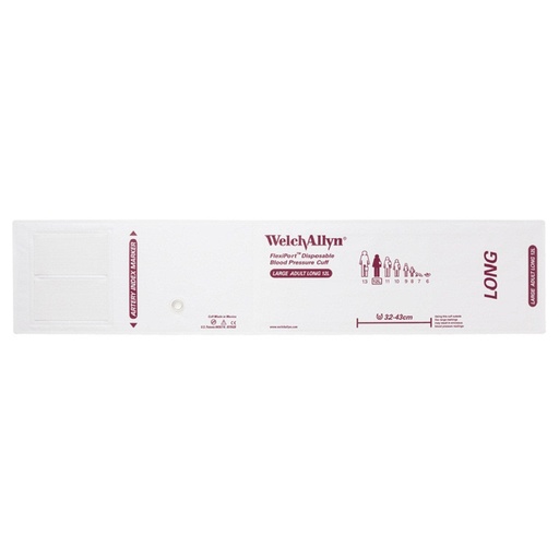 [SOFT-12L] Welch Allyn Flexiport Soft Large Adult Long Disposable Blood Pressure Cuff, 20/Pack