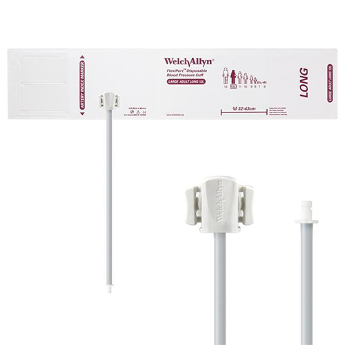 [SOFT-12L-1HP] Welch Allyn Flexiport Soft Large Adult Long Disposable Blood Pressure Cuff with 1-Tube, Bayonet Connector, 20/Pack
