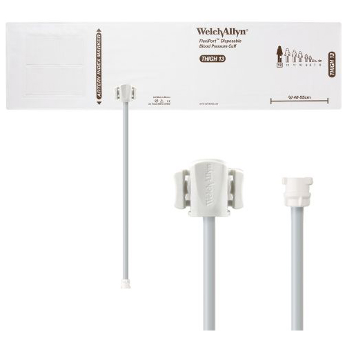 [SOFT-13-1MQ] Welch Allyn Flexiport Soft Adult Thigh Disposable Blood Pressure Cuff with 1-Tube, Locking Connector, 20/Pack
