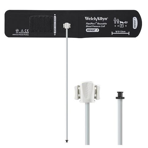 [REUSE-07-1TP] Welch Allyn Flexiport Infant Reusable Blood Pressure Cuff with 1-Tube, Tri-Purpose Connector for Blood Pressure Monitor