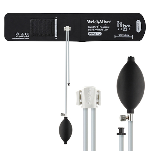 [REUSE-07-2BV] Welch Allyn Flexiport Infant Reusable Blood Pressure Cuff with 2-Tubes, Inflation System for Blood Pressure Monitor
