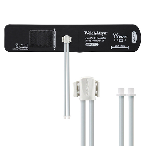 [REUSE-07-2SC] Welch Allyn Flexiport Infant Reusable Blood Pressure Cuff with 2-Tubes, Screw Connector for Blood Pressure Monitor