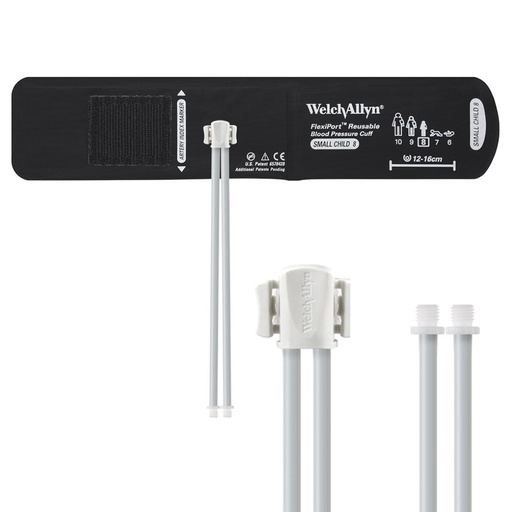 [REUSE-08-2SC] Welch Allyn Flexiport Small Child Reusable Blood Pressure Cuff with 2-Tubes, Screw Connector for Blood Pressure Monitor
