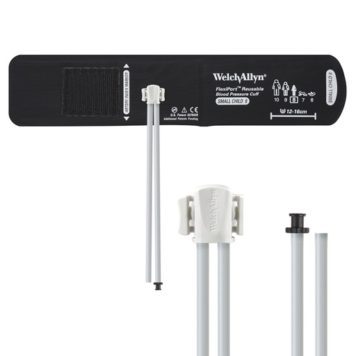 [REUSE-08-2TP] Welch Allyn Flexiport Small Child Reusable Blood Pressure Cuff with 2-Tubes, Tri-Purpose Connector for Blood Pressure Monitor