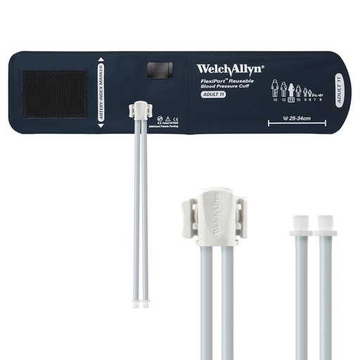 [REUSE-11-2SC] Welch Allyn Flexiport Adult Reusable Blood Pressure Cuff with 2-Tubes, Screw Connector for Blood Pressure Monitor