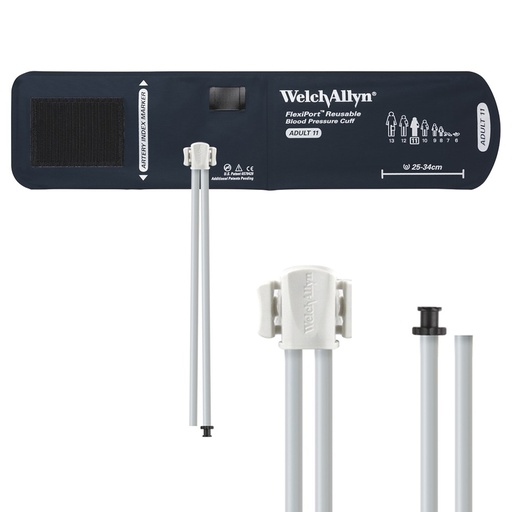[REUSE-11-2TP] Welch Allyn Flexiport Adult Reusable Blood Pressure Cuff with 2-Tubes, Tri-Purpose Connector for Blood Pressure Monitor