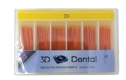[GPB10] 3D Dental Gutta Percha Points-Regular, 120ct