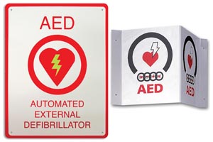 [8000-0825] Zoll AED Plus Wall Sign, Flat, 8 ½" x 11" (091222)