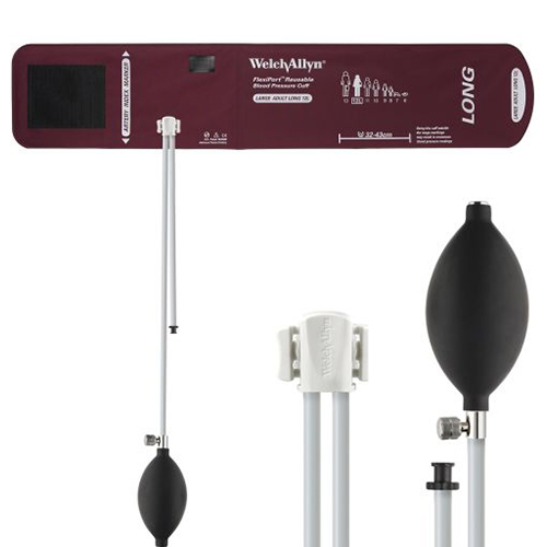 [REUSE-12L-2BV] Welch Allyn Flexiport Large Adult Long Reusable Blood Pressure Cuff with 2-Tubes, Inflation System for Blood Pressure Monitor