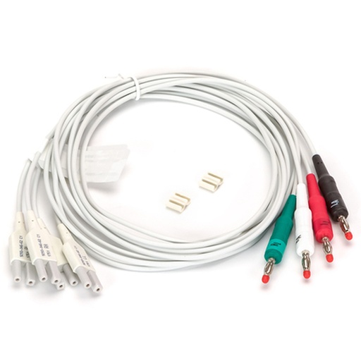 [9293-046-62] Welch Allyn Replacement Lead Set with AHA, Limb Leads, Banana Plugs for EKG Machine, Gray
