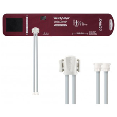 [REUSE-12L-2MQ] Welch Allyn Flexiport Large Adult Long Reusable Blood Pressure Cuff with 2-Tubes, Locking Connector for Blood Pressure Monitor