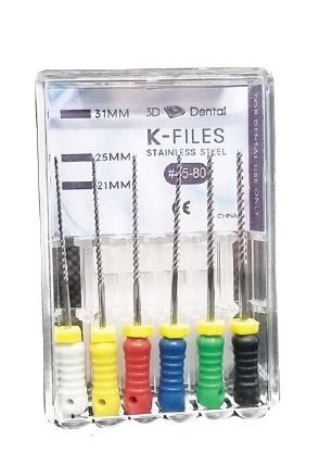 [KS2106] 3D Dental Stainless Steel K-File, 6pk