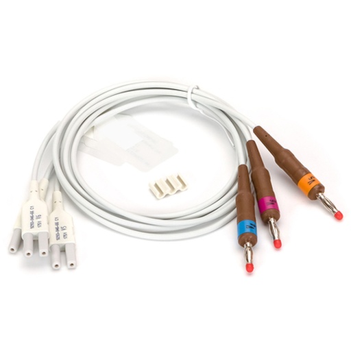 [9293-046-66] Welch Allyn Replacement Lead Set with AHA, V4-V6, Banana Plugs for V4-V6 EKG Machine, Gray