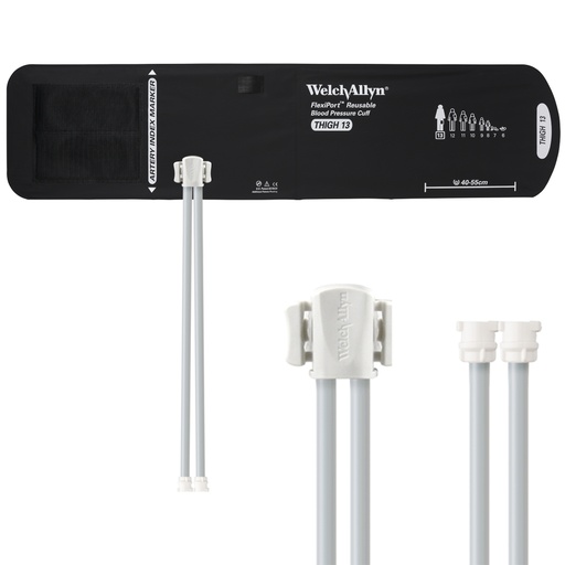 [REUSE-13-2MQ] Welch Allyn Reusable Flexiport Cuff, Reusable, Locking Connector, 2-Tube, Thigh