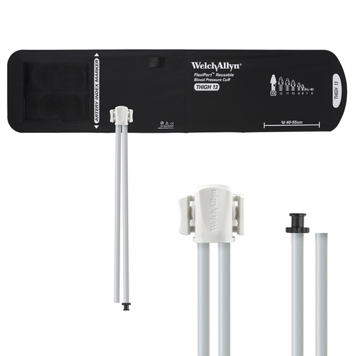 [REUSE-13-2TP] Welch Allyn Flexiport Reusable Blood Pressure Cuff with 2-Tubes, Tri-Purpose Connector for Blood Pressure Monitor, Thigh