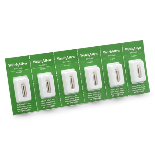 [03100-U6] Welch Allyn 3.5V Replacement Halogen Lamp for Otoscopes, 6/Pack