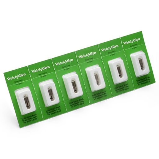 [04800-U6] Welch Allyn 2.5V Vacuum Lamp, Sizes 3-4, for Standard Laryngoscope Blades, 6/Pack