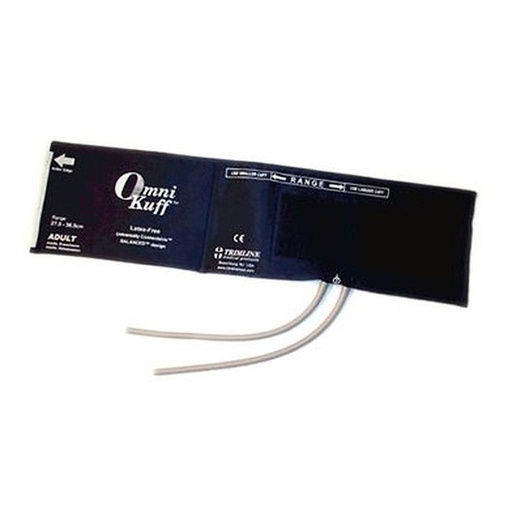 [1603XL] Welch Allyn Trimline Reusable BP Cuff, Adult, Long, 2-Tube, Bulb & Valve, Female Slip Luer