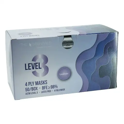 [ELM3-L] 3D Premium ASTM Level 3 Procedure Masks, Lavender, 50/bx