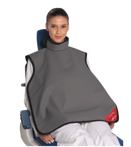 [XAC-AG-LF] 3D Dental Visionary Lead Free X-Ray Apron, Adult w/Collar, Grey