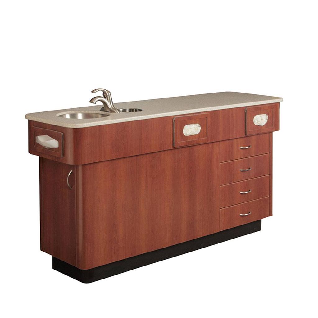 [300-9922] Boyd Center Island Cabinet 72&quot; x 24&quot; Solid Surface Top